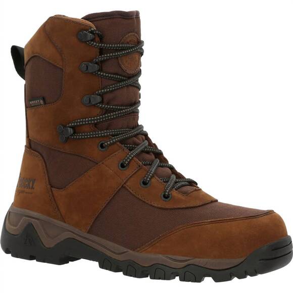 NEW ROCKY men\'s red mountain waterproof 400g insulated outdoor boot - wide width